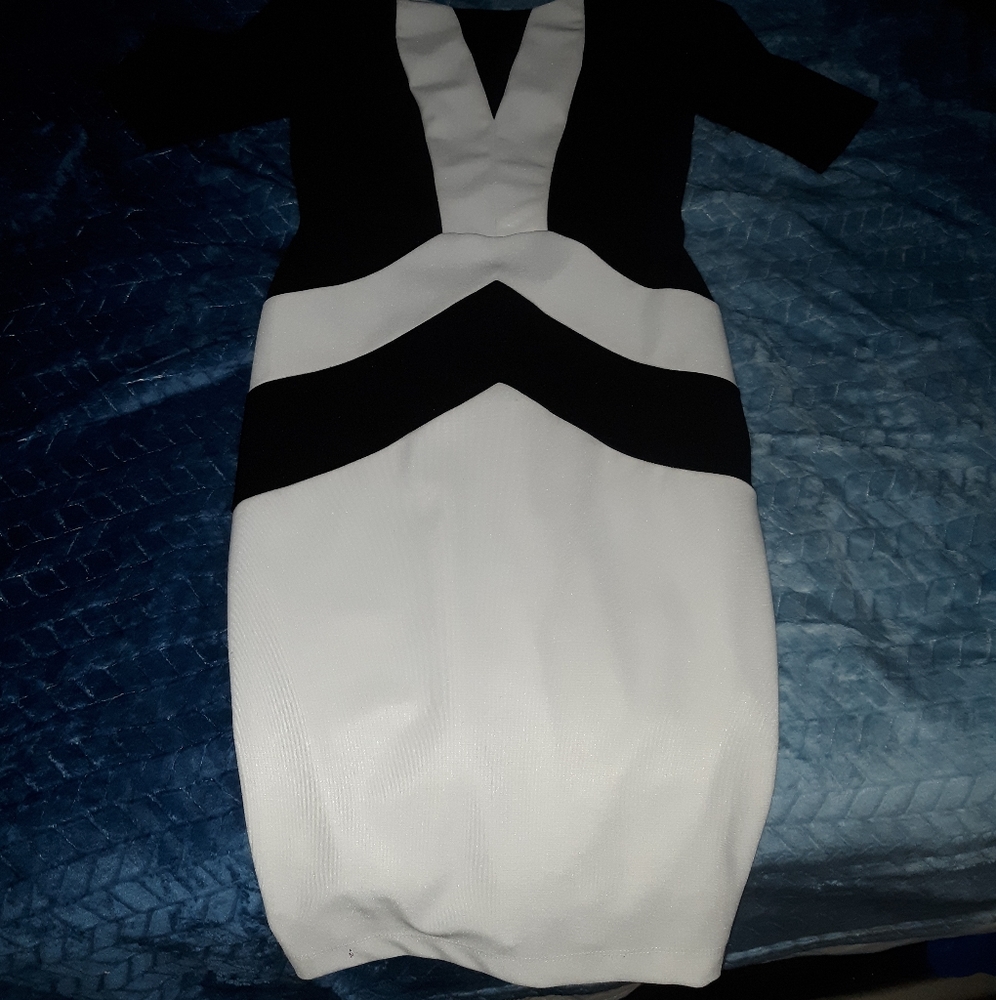 White and black dress